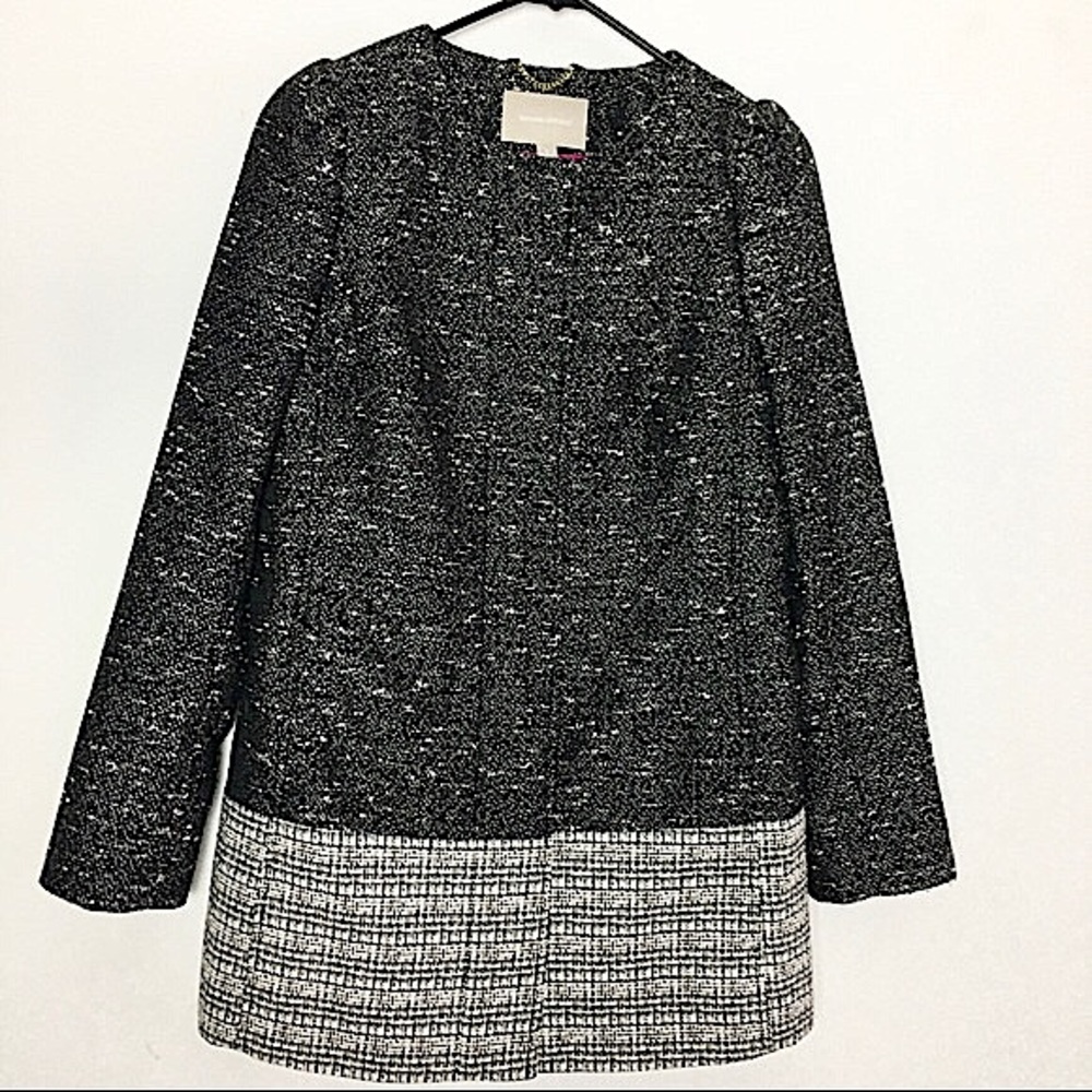 Banana Republic Long Tweed Color Block Overcoat